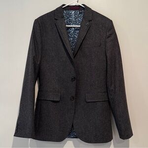 TED BAKER Men’s Wool Blend Coat, Size 1, Charcoal